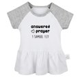 thumbnail image 2 of iDzn Answered Prayer Funny Dresses For Baby, Newborn Babies Skirts, Infant Princess Dress, 0-24M Kids Graphic Clothes (Gray Raglan Dresses, 0-6 Months), 2 of 5
