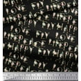 thumbnail image 3 of Soimoi Black Cotton Duck Fabric Floral & Text Printed Fabric 1 Yard 44 Inch Wide, 3 of 3