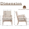 thumbnail image 2 of Dayalane French country Stripe Accent Set of 2, Linen Upholstered Reading Chair with Removable Cushion & Solid Wood Frame Lounge Armchair for Living Room Reception Room Bedroom,Khaki Stripe, 2 of 10