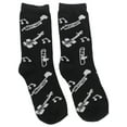 thumbnail image 4 of Women's Black White Music Notes, Piano Keys, Instruments Crew Socks, (3Pr), 4 of 4