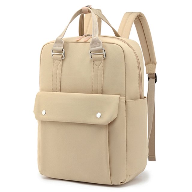 Dinheiro Mochila repelente al agua de tela Oxford de 16 pulgadas de cuatro colores, sencilla y versátilBeige