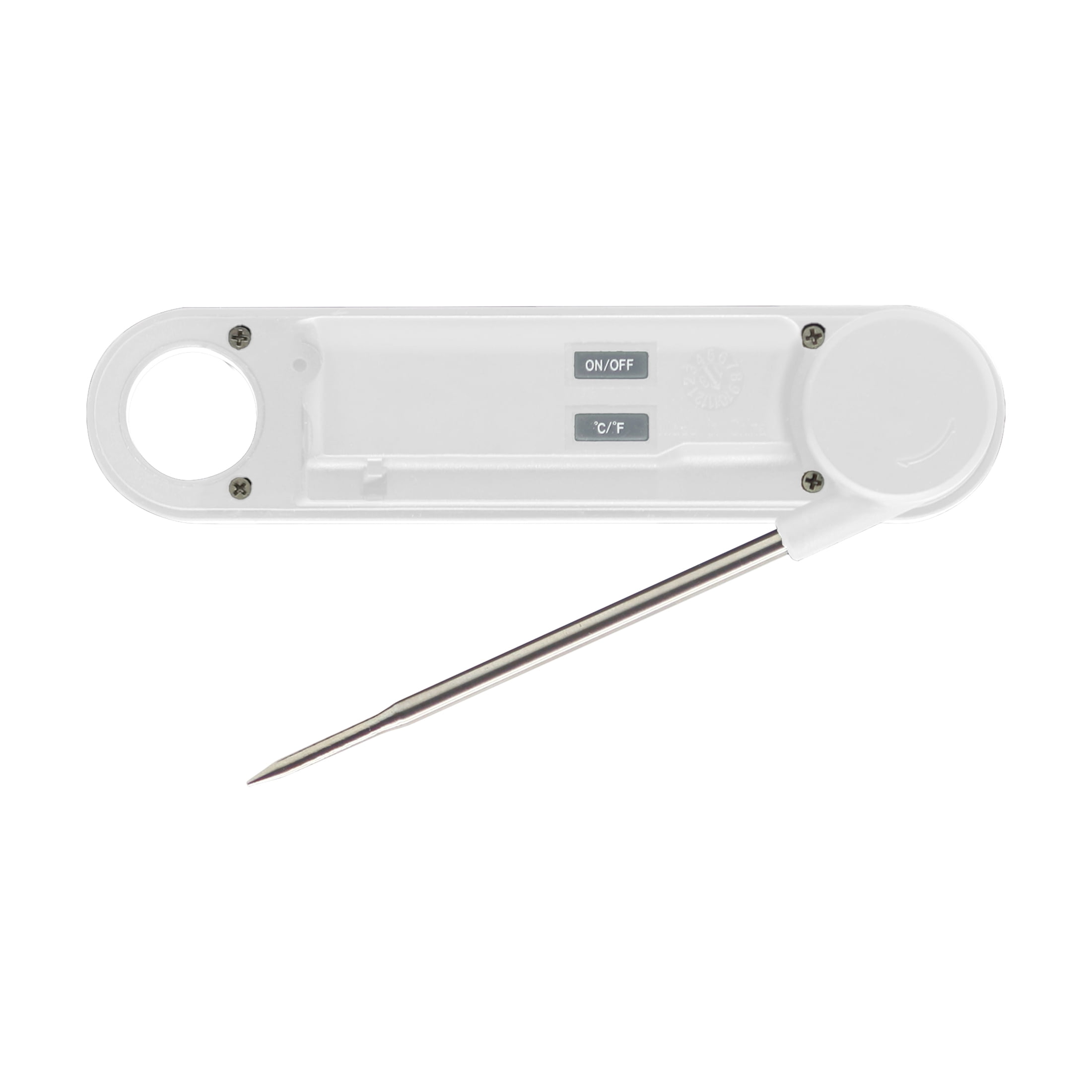 Taylor Stainless Steel Digital Folding Probe Meat Thermometer, Blue Backlight Display, White