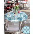 thumbnail image 5 of Outdoor Tablecloth with Umbrella Hole for Patio/Picnic/Party/Camping, Tropical Palm Trees Waterproof Table Cloth Round Cover Washable, Summer Coastal Teal Vintage (Dia 60"), 5 of 9
