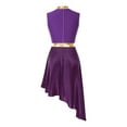 thumbnail image 3 of Doomiva Women Shiny Praise Dance Dresses Liturgical Overlays Tunics Irregular Lyrical Worship Costume Purple L, 3 of 7