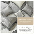 thumbnail image 6 of Nanshing Arabesque 8 Piece Damask Jacquard Comforter Set, Silver, King, 6 of 7