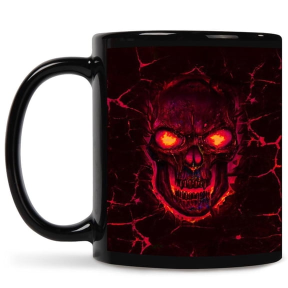 1pc Funny Mug Coffee Mug Touch My Coffee And I Will Drink It From Your Skull Mug 11oz Black Ceramic Coffee Mug Tea Cup Halloween Gifts Day Of Dead Gif