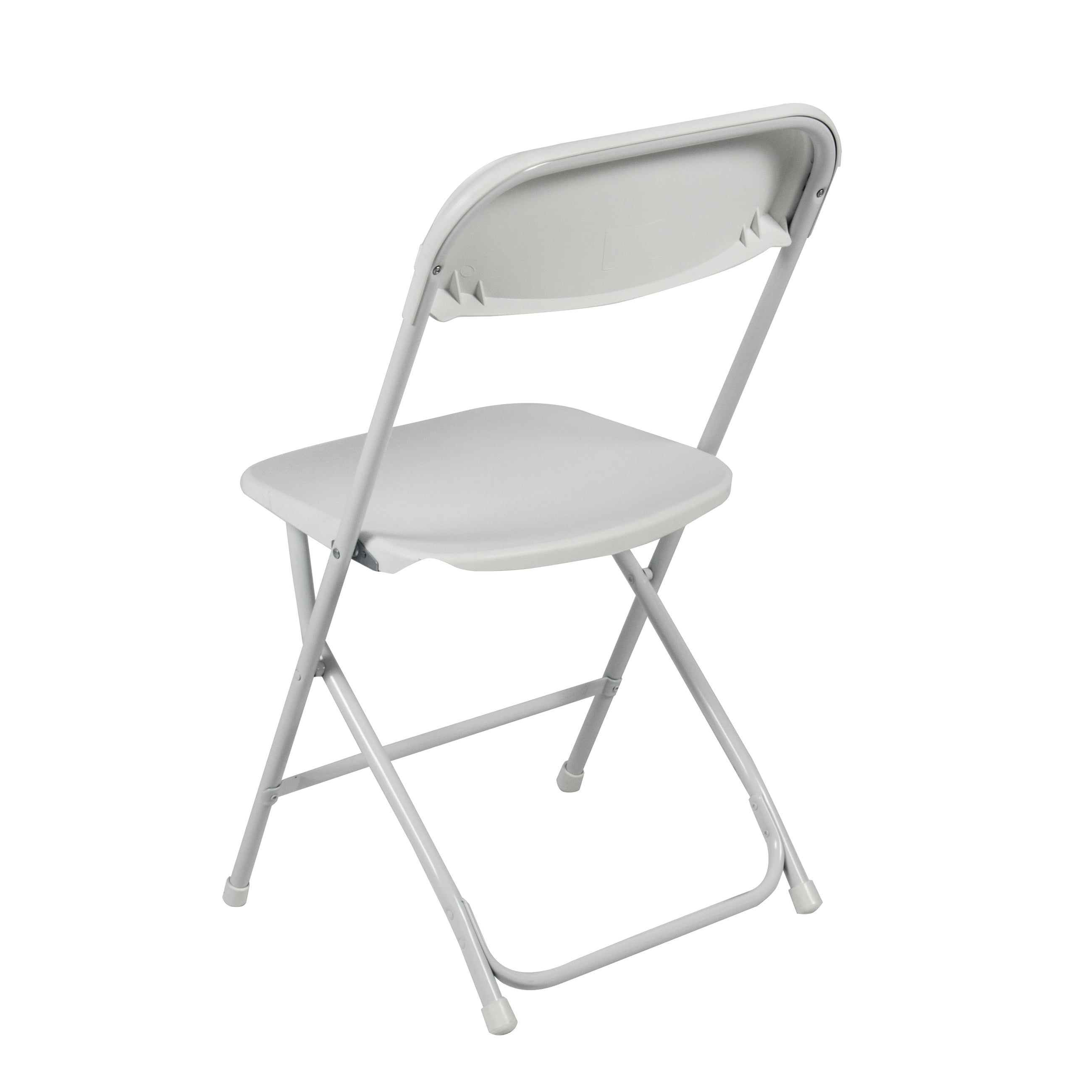 (5) Commercial White Plastic Folding Chairs Stackable Wedding Party