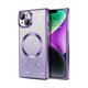 thumbnail image 1 of HAYAN for iPhone 14 Case Clear Magnetic Glitter Phone Cases [Compatible with MagSafe] Full Camera Lens Protector Gradient Sparkle Luxury Plating Shockproof Protective Cover Women, Straight/Purple, 1 of 1