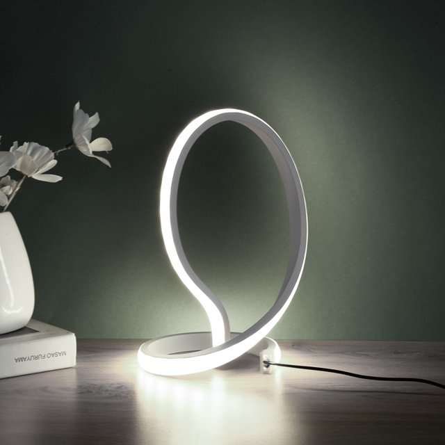Lámpara de mesa LED en espiral luz blanca cálida con USB Tmvgtek para pasillos mesita de noche de fiesta luz moderna para habitación