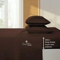 thumbnail image 3 of Couture Charm Authentic Heavy Quality 1000-TC Peruvian Pima Cotton King Size 4-Pcs Sheet Set Fits Upto 23-26" Deep Pocket (Solid, Chocolate), 3 of 4