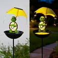 thumbnail image 4 of Luz solar exterior para jardín y comedero para pájaros 2-en-1 | Lámpara decorativa impermeable de hierro para camino, LED blanca cálida, estaca en el suelo, multicolor, 37,4 pulgadas, adorno para, 4 of 6