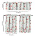 thumbnail image 6 of Kitchen Curtains 36 Inch Short - 3 Panel Set, Flamingo Tropical Bird Print, Rod Pocket Window Curtain, 100% Polyester for Hawaiian Summer Beach Decor, Easy Wash, 6 of 6