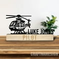 thumbnail image 5 of Craftnamesign Custom Wooden Helicopter Airplane Desk Name Plate, Pilot Metal Nameplate for desk, 5 of 5