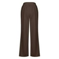 thumbnail image 6 of Penkiiy Oversized Cargo Sweatpants for Women Crossover Waisted Wide Leg Lounge Pants with Pockets Casual Comfy Athletic Pants S Brown, 6 of 7