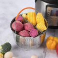 thumbnail image 3 of Small Stainless Steel Steaming Basket, Anti-Scalding, Multifunctional Fruit Cleaner, 3 of 4