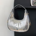 thumbnail image 4 of Bolsa de moda para mujer hobo en forma de U con patrón de cocodrilo para informal (Plata) Tmvgtek Para Estrenar, 4 of 9