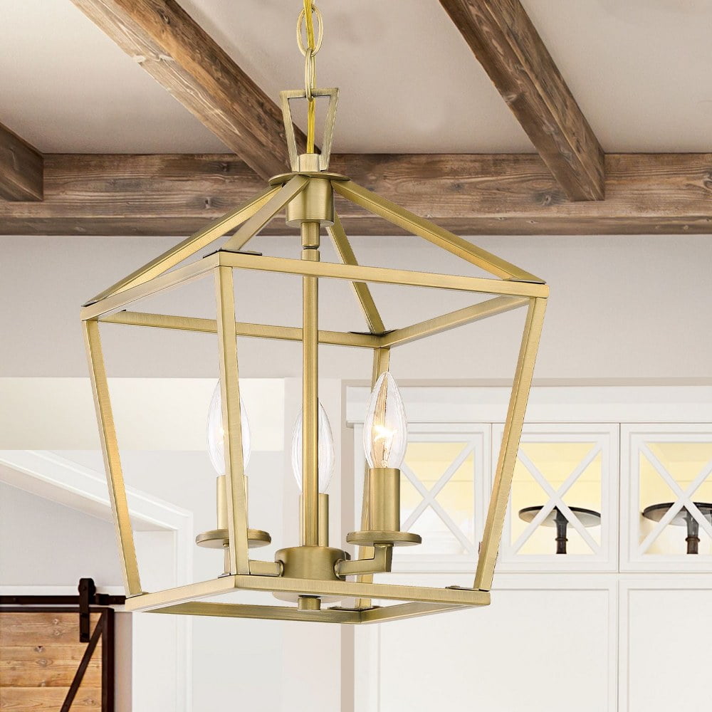 33203322Savoy HouseTownsend Three Light Foyer Warm Brass Finish