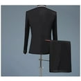 thumbnail image 4 of Men's White Straight Edge Collar Black Suit Tuxedo Dress (Include Blazer, Pants and Tie, but shoes are not included), 4 of 6