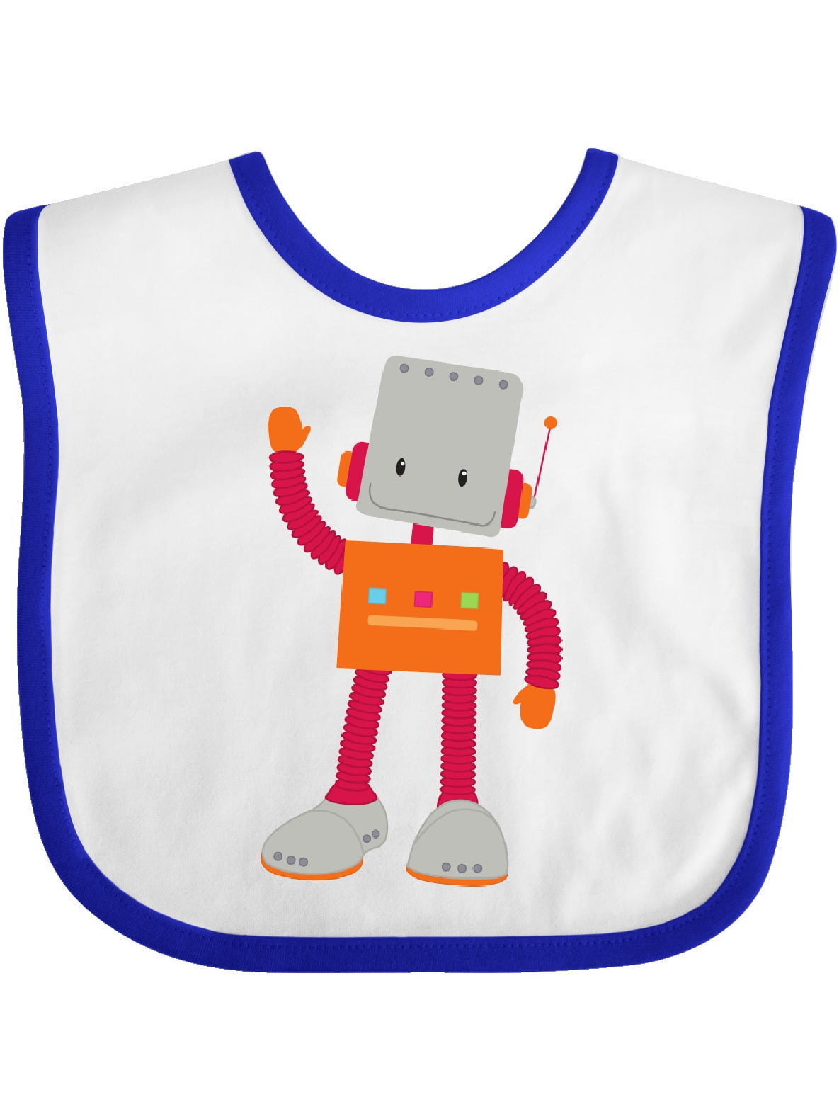 Cute Robot, Smiling Robot, Colorful Robot Baby Bib