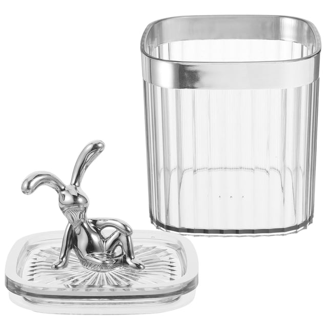 HOOWIFFY Clear Cotton Pad Box Cotton Swabs Container Luxury Transparent Design for Home Users 1Set