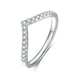 thumbnail image 2 of V-shaped Wedding Band Row of Ring In 925 Sterling Silver, 2 of 6