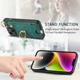 thumbnail image 6 of Allytech Wallet Case for iPhone 14, Support Car Mount, Luxury PU Leather Shockproof Anti-Fall 360° Finger Ring Stand Rotatable Kickstand Case with Magnetic Snap & Card Slots - Green, 6 of 8