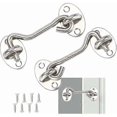 thumbnail image 1 of Pieces, Door Hook Lock, Silver Stainless Steel Door Hook Lock, with Mounting, 1 of 5