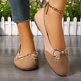 thumbnail image 6 of SuTry Women's Round Toe Flats Slip On Bow Detail Contrast Textured Upper Lightweight Comfortable Soft Sole Casual Walking Shoes(42), 6 of 9
