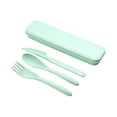 thumbnail image 2 of Portable Utensil Set With Case Reusable,Wheat Straw Spoon Fork Knife For Lunch Box Travel Camping Office,Dishwasher Safe Assorted Colors, 2 of 6