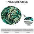 thumbnail image 4 of Waterproof Round Tablecloth with Tropical Leaf and Hawaiian Floral Prints, Backed Non-Slip Table Cover with Elastic Edge, Fits 44-50 Inch Tables for Dining and Picnic Use, 4 of 5