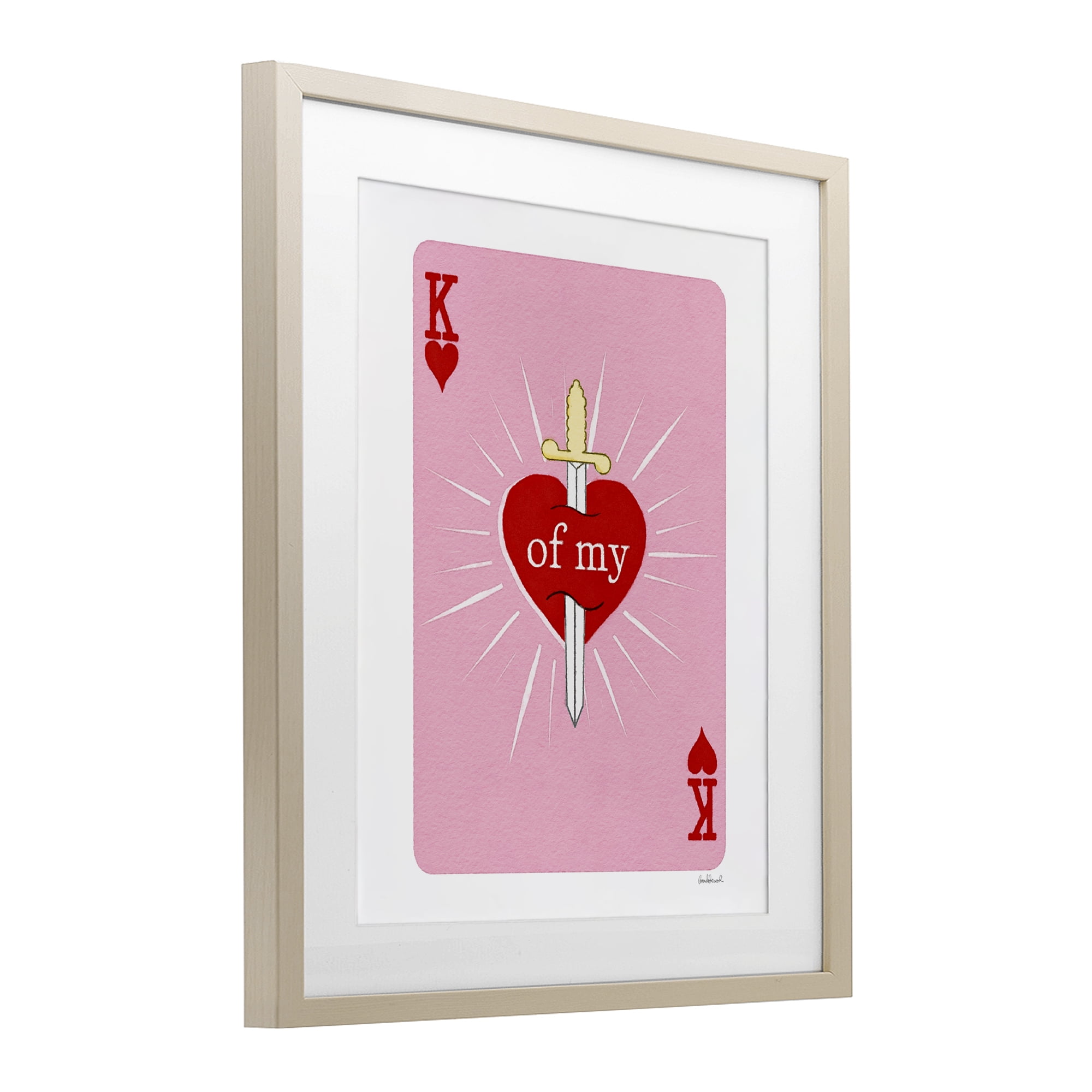 King Of My Heart Sword Birch Framed Print Under Glass, design by Amanda Greenwood