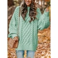thumbnail image 3 of MOSHU Oversized Sweaters for Women Cable Knit Chunky Pullover Sweater, 3 of 10