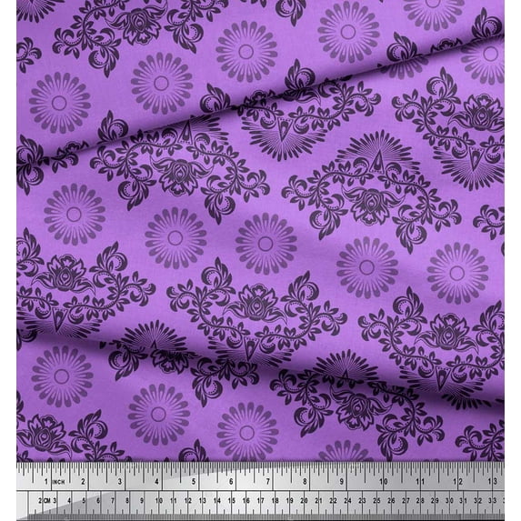 Soimoi Rayon Fabric Floral & Damask Ethnic Print Fabric by the Yard 56 Inch Wide