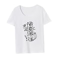 thumbnail image 4 of Camiseta de mujer Ropa de verano Camiseta de cuello redondo de ajuste regular para mochilero de vacaciones M, 4 of 7