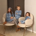 thumbnail image 2 of Conjunto familiar, vestido para niñas, camisa informal para niños, conjunto de otoño para bebés, traje de pana de manga larga, leggings acanalados, conjunto azul y oliva, bolsillo grande, 2 of 5