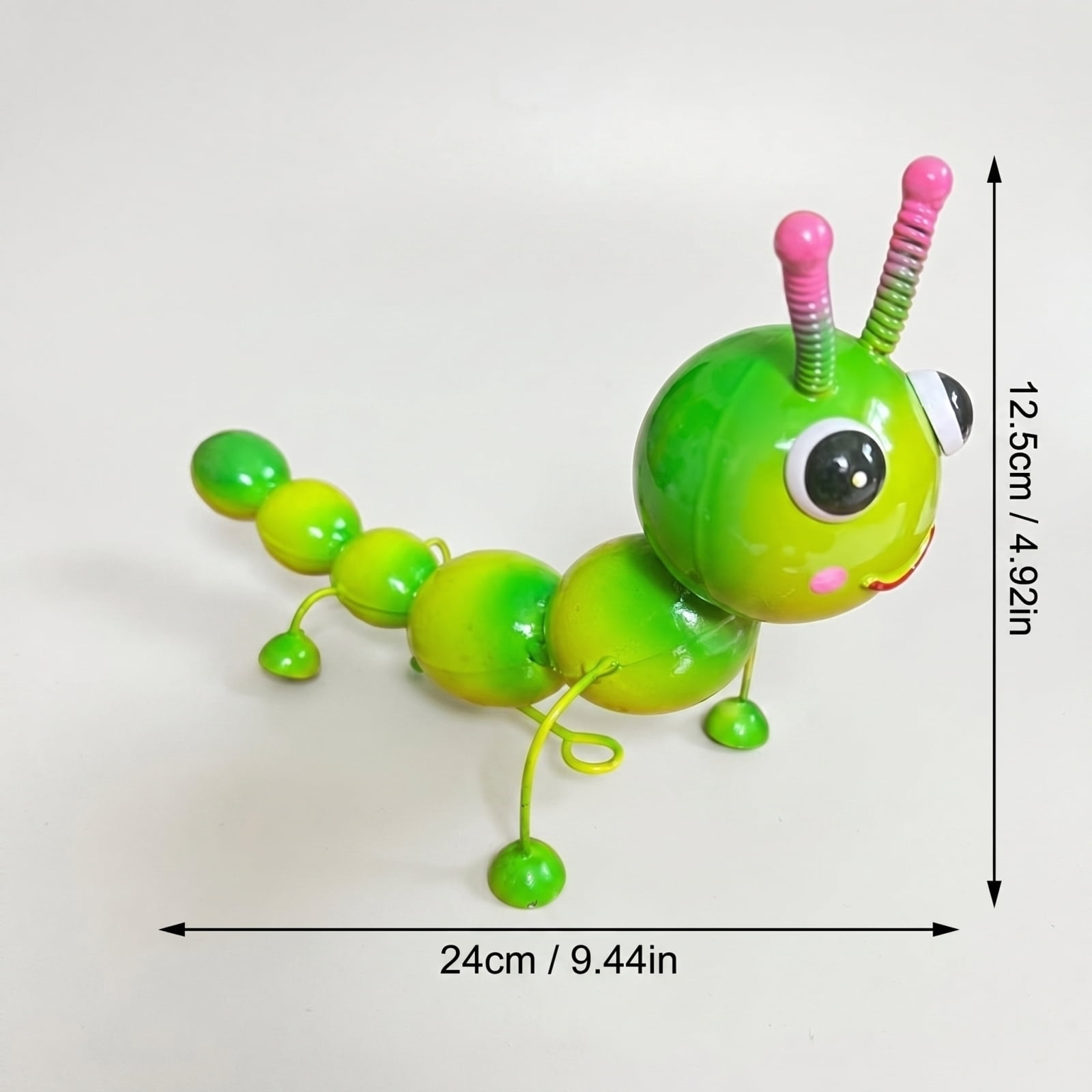 Cute Caterpillar Metal Garden Statues Outdoor Art, Green Insect Lawn Ornaments for Backyard Patio Decorations, Yard Art Garden Decor for Outside Patio Lawn Ornaments Fence Decoration
