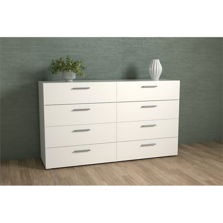 White gloss 2024 8 drawer chest