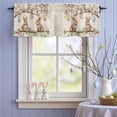 thumbnail image 4 of Valance Curtains for Kitchen Windows Watercolor Rabbit Easter Egg Rod Pocket Valance Spring Floral Tree Branch Flax Short Window Curtain Topper for Bedroom Living Room Bathroom 42x12in,1&nbsp;Panel, 4 of 9