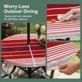 thumbnail image 5 of Round Outdoor Tablecloth with Umbrella Hole and Zipper, Red Striped Tablecloth with Elastic Waterproof, Modern Minimalist Gradient Lines Country Patio Table Covers for 31" - 35" Picnic Pool Tables, 5 of 9