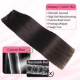 thumbnail image 2 of Extensiones de cabello humano real Gampacy con clip, 60 cm, color marrón oscuro, 2 of 8
