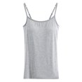 thumbnail image 3 of Womens Cotton Camisole Adjustable Camisole With Frame Bra Stretch Undershirt Fashion Tops Crop Tops Top Women 100 Cotton Camisoles Women Baseball Mom Tops for Women Active Graphic, 3 of 9