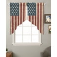thumbnail image 2 of Retro Red Blue American Flag Swag Valances for Windows, US Flag Vintage Stars Rod Pocket Sheer Valances for Large Windows, Swag Toppers Light Filtering for Kitchen Living Room 2 Panels 36''x45'', 2 of 4