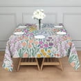 thumbnail image 3 of Pioneer Flower Floral Print Pattern Square Tablecloth,Waterproof Square Table Cover,Wipeable Spillproof Washable Table Cover for Home Kitchen Party Decor 42"X42"(107x107cm), 3 of 6