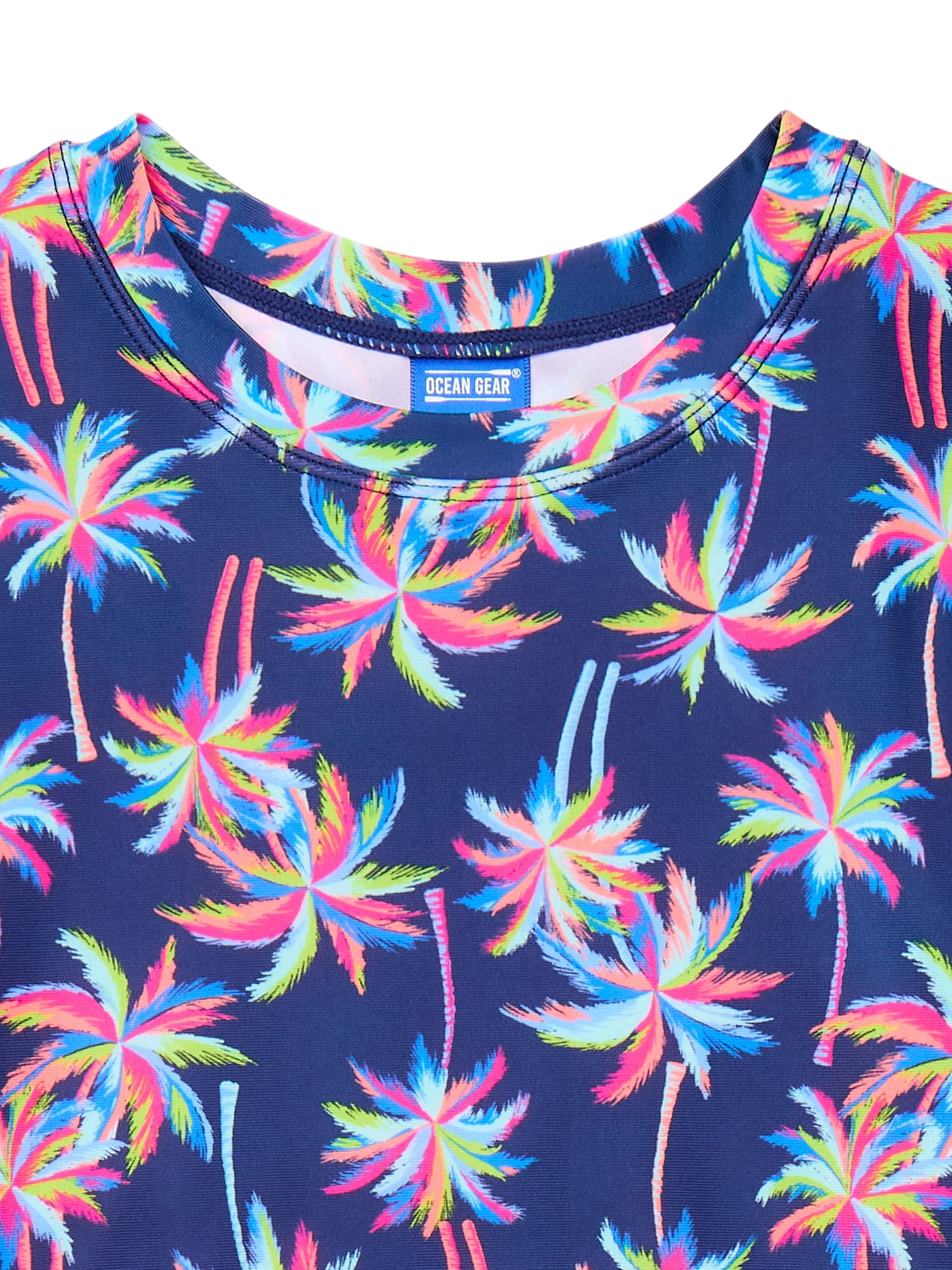 Ocean Gear Girls Short Sleeve Top and Bottoms Swim Set, 2-Piece, Sizes 4-18
