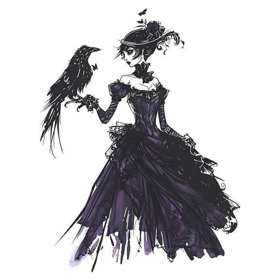 LAMIRO Halloween Stickers for Window,Halloween Decoration Wall Clings Stickers,Halloween Window Clings Stickers,Halloween Decor Ladies Crow Bedroom Living Room Background Decor Wall Stickers