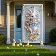 thumbnail image 4 of Kumdkd Easter Bunny Door Banner, 70x35in Pastel Spring Flowers & Eggs Hanging Decor with Bow, Indoor/Outdoor Holiday Banner for Porch, Wall - Washable Reusable, 4 of 5