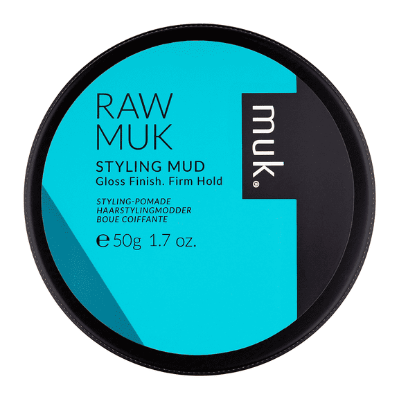 Muk Raw Muk Styling Mud, Firm Hold Gloss Finish Hair Mud, High Shine Styling Paste, Humidity Resistant Water Soluble Hair Wax, 1.76 oz