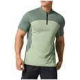 thumbnail image 2 of pstuiky Camisas de vestir de manga corta para hombre, Camiseta deportiva de manga corta con cuello alto y cremallera de color liso para hombre, informal, elástica, a la moda xxl, 2 of 5