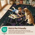 thumbnail image 4 of Design&I 6'x9' Washable Area Rug Snag-Free Purple Green Mystical Night and Nature Design Elegant Starry Sky Motif with Cats Eye for Dining Room, Under Table, Office, 4 of 7