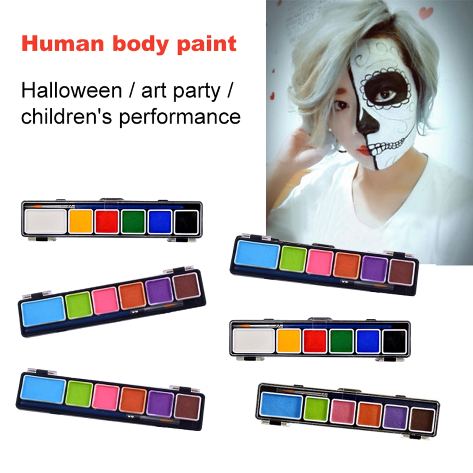  Face Painting Kit For Kids Party, Face Paint Kit Professional  16 Water Based Paints,Face Body Paint Oil Set, Non-Toxic Sensitive Skin  Paints,Kid Face Paint Palette For Party Halloween SFX Makeup 